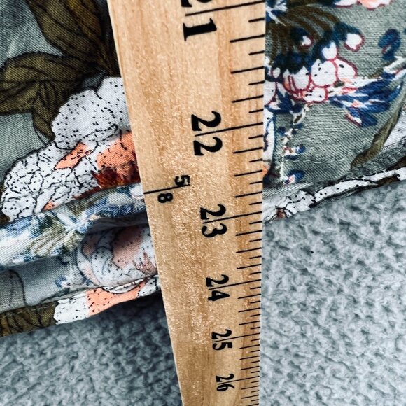 Lascana Venus Womens Boho Floral Peasant Blouse M Green Puff Sleeve Cottagecore - Picture 9 of 10